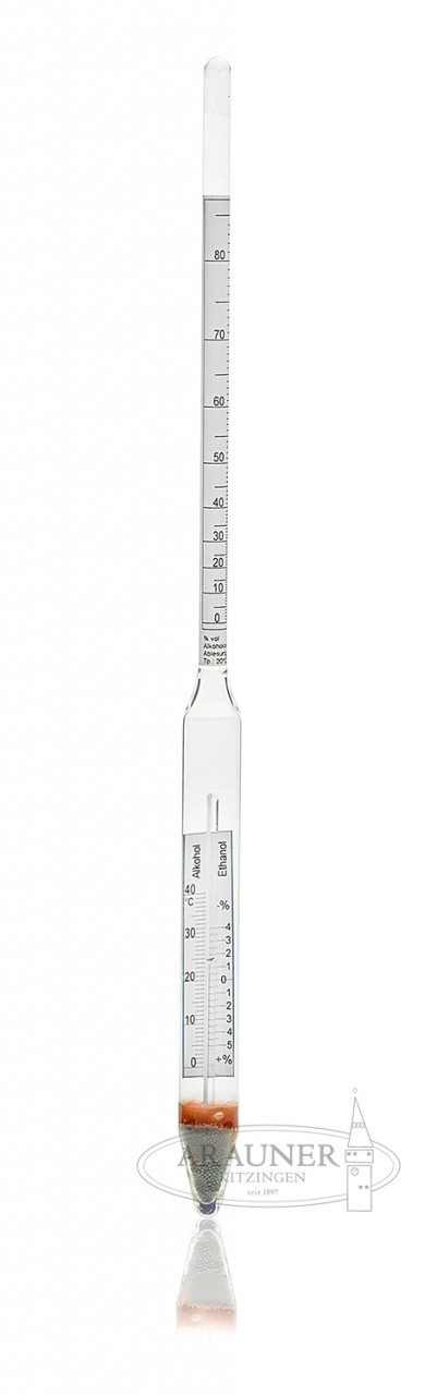 Alkoholmeter m. termometer